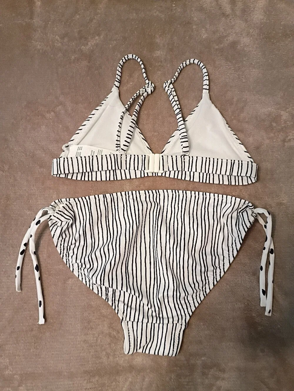 Seafolly Girls Polka Dot & Stripes Two-Piece Swimsuit - Size 8